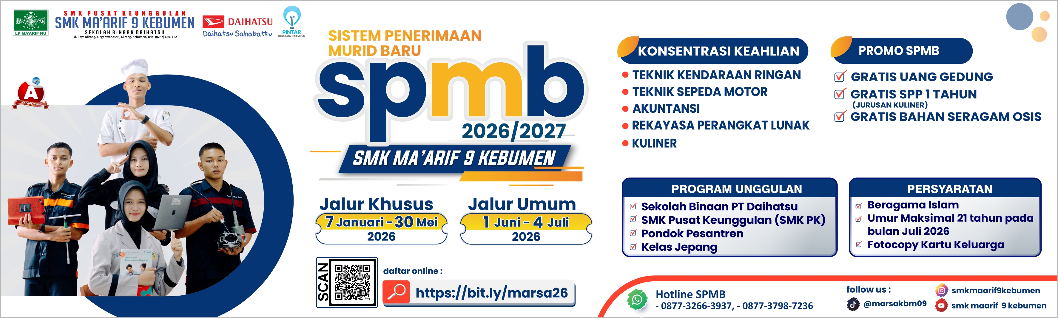 LINK Pendaftaran SPMB SMK Ma'arif 9 Kebumen